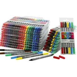 Colortime Dubbeltusch, spets 2,3+3,6 mm, mixade färger, 260 st./ 1 förp.