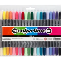 Colortime Dubbeltusch, spets 2,3+3,6 mm, kompletterande färger, 20 st./ 1 förp.