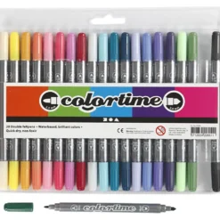 Colortime Dubbeltusch, spets 2,3+3,6 mm, kompletterande färger, 20 st./ 1 förp.