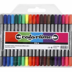 Colortime Dubbeltusch, spets 2,3+3,6 mm, standardfärger, 20 st./ 1 förp.