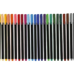 Colortime Fineliner-tuschpennor, spets 0,6-0,7 mm, mixade färger, 24 st./ 1 förp.