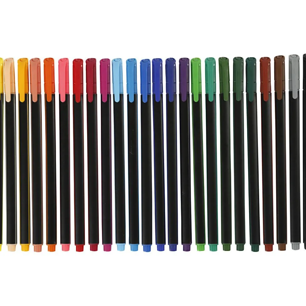 Colortime Fineliner-tuschpennor, spets 0,6-0,7 mm, mixade färger, 24 st./ 1 förp.