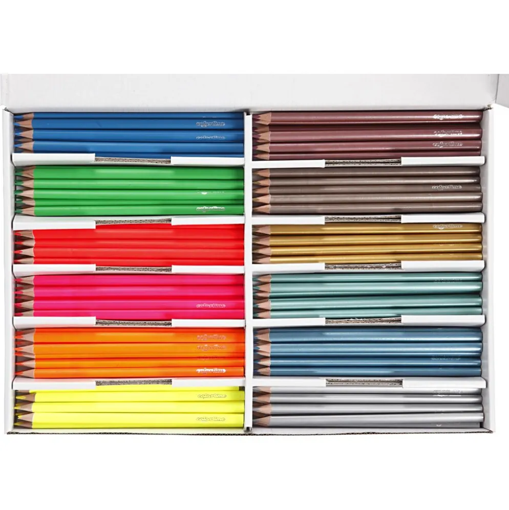 Colortime Färgblyerts, L: 17,45 cm, kärna 3 mm, metallicfärger, neonfärger, 144 st./ 1 förp.