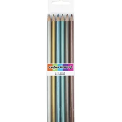 Colortime Färgblyerts, L: 17,45 cm, kärna 3 mm, metallicfärger, 6 st./ 1 förp.