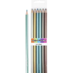 Colortime Färgblyerts, L: 17,45 cm, kärna 3 mm, metallicfärger, 6 st./ 1 förp.