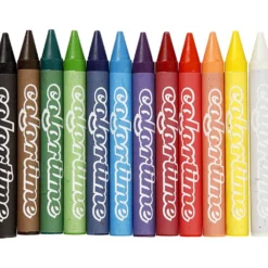 Colortime Färgkritor, L: 10 cm, tjocklek 11 mm, mixade färger, 12 st./ 1 förp.
