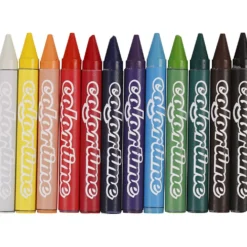 Colortime Färgkritor, L: 10 cm, tjocklek 11 mm, mixade färger, 12 st./ 1 förp.