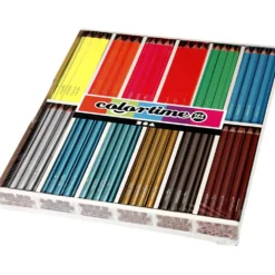 Colortime Färgpennor, L: 17,45 cm, kärna 4 mm, metallicfärger, neonfärger, 144 st./ 1 förp.