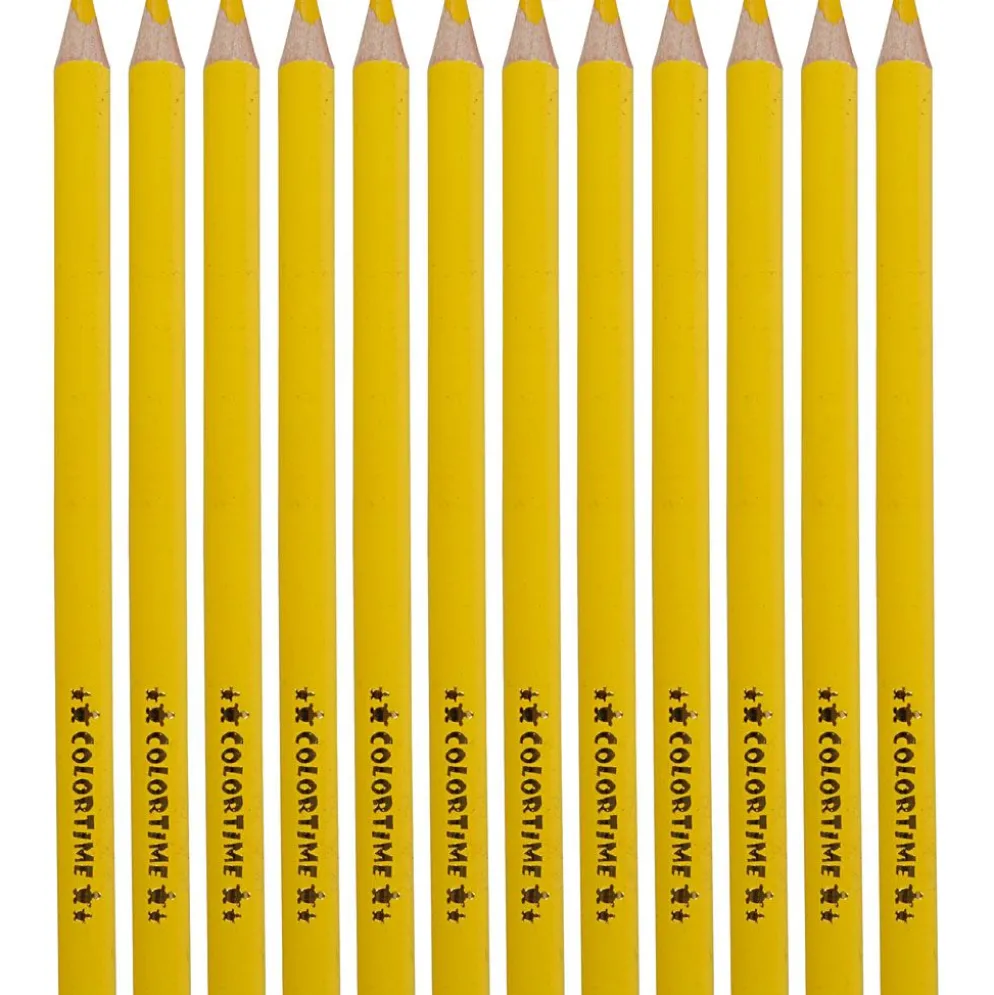 Colortime Färgpennor, L: 17,45 cm, kärna 5 mm, JUMBO, gul, 12 st./ 1 förp.
