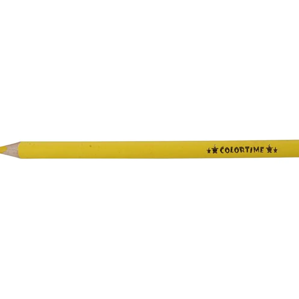 Colortime Färgpennor, L: 17,45 cm, kärna 5 mm, JUMBO, gul, 12 st./ 1 förp.