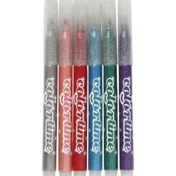 Colortime Glittertusch, spets 2 mm, mixade färger, 6 st./ 1 förp.