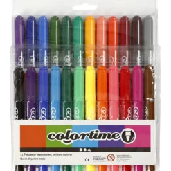 Colortime-pennor, spets 5 mm, mixade färger, 24 st./ 1 förp.