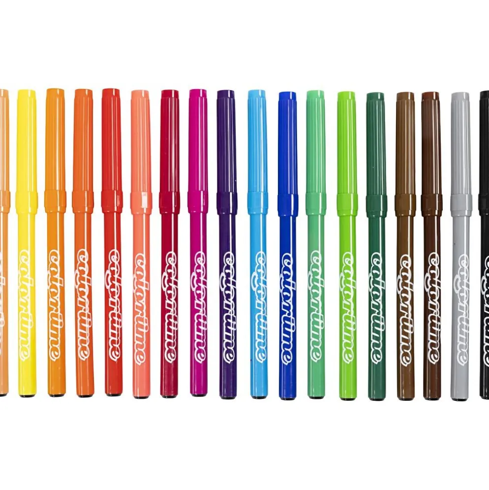 Colortime-pennor, spets 2 mm, mixade färger, 18 st./ 1 förp.