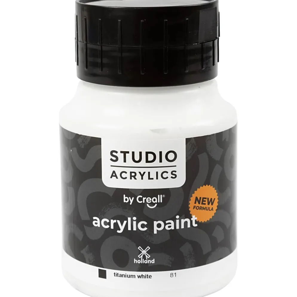 Creall Studio Akrylfärg, täckande, white (81), 500 ml/ 1 flaska
