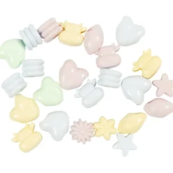 Dantoy pärlor, Återvunnet plastmaterial, Dia. 5-8 mm, Hålstl. 4 mm, ca. 1580 mix., pastellfärger, 720 g/ 1 förp.