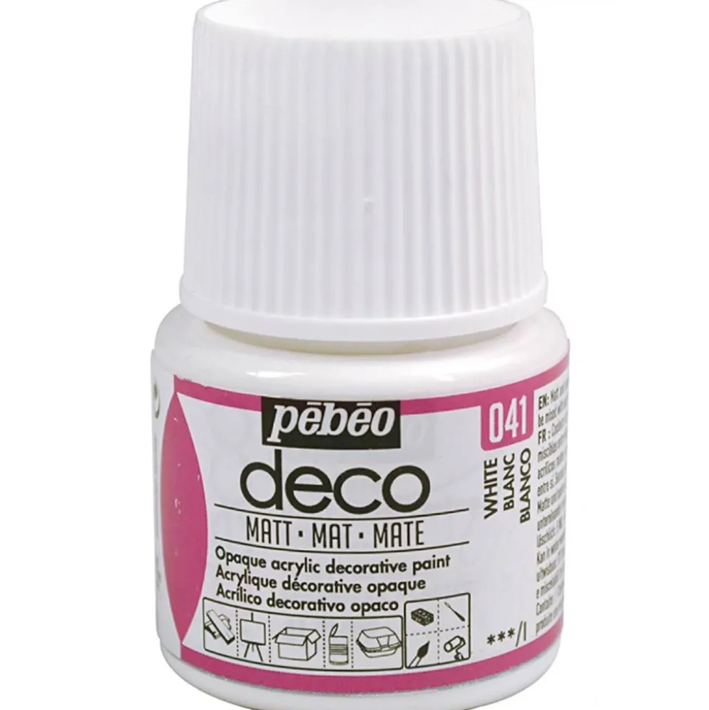 Déco-färg, matt, vit, 45 ml/ 1 flaska