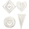 3D-dekorationer, H: 18+22+24 cm, B: 15+18+22 cm, 230 g, vit, 16 st./ 1 förp.