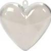 Deko-hjärta, H: 6,5 cm, transparent, 10 st./ 1 förp.