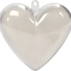 Deko-hjärta, H: 6,5 cm, transparent, 10 st./ 1 förp.
