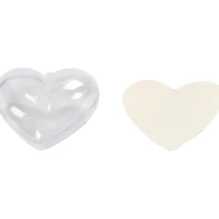 Deko-hjärta, H: 6,5 cm, transparent, 10 st./ 1 förp.