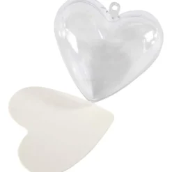 Deko-hjärta, H: 6,5 cm, transparent, 10 st./ 1 förp.