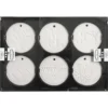Dekorationer, stl. 7x7 cm, tjocklek 0,6 cm, vit, 6 st./ 1 förp.