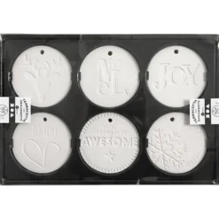 Dekorationer, stl. 7x7 cm, tjocklek 0,6 cm, vit, 6 st./ 1 förp.