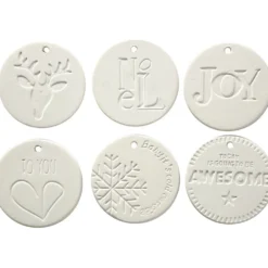 Dekorationer, stl. 7x7 cm, tjocklek 0,6 cm, vit, 6 st./ 1 förp.
