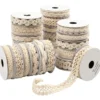 Dekorationsband, B: 6-18 mm, cream, 56x0.90 m/ 1 förp.