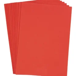 Dekorgummi, A4, ark 210x297 mm, tjocklek 2 mm, röd, 10 ark/ 1 förp.