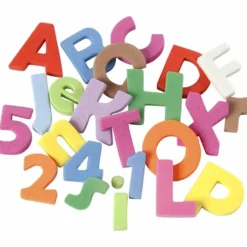 Dekorgummibokstäver- och siffror, H: 20 mm, tjocklek 3 mm, mixade färger, 24 mix. ark/ 1 förp.