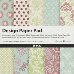 Designpapper, ark 15,2x15,2 cm, 120 g, mintgrön, lila, 50 ark/ 1 förp.