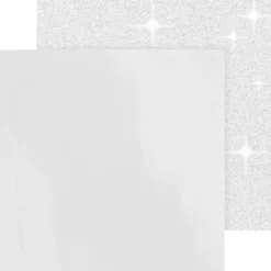 Designpapper, ark 30,5x30,5 cm, 120+128 g, vit, 2 ark/ 1 förp.