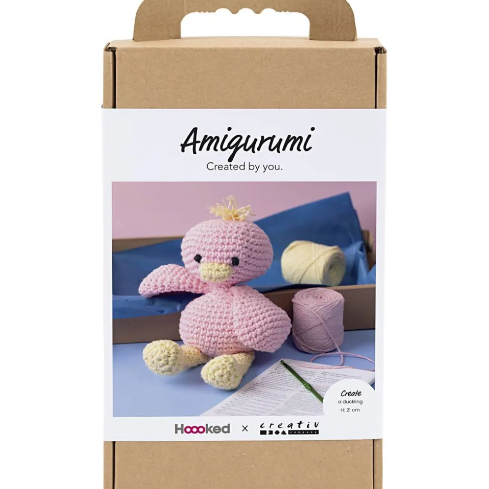 DIY Kit Amigurumi , Anka, ljusrosa, ljusgul, 1 förp.
