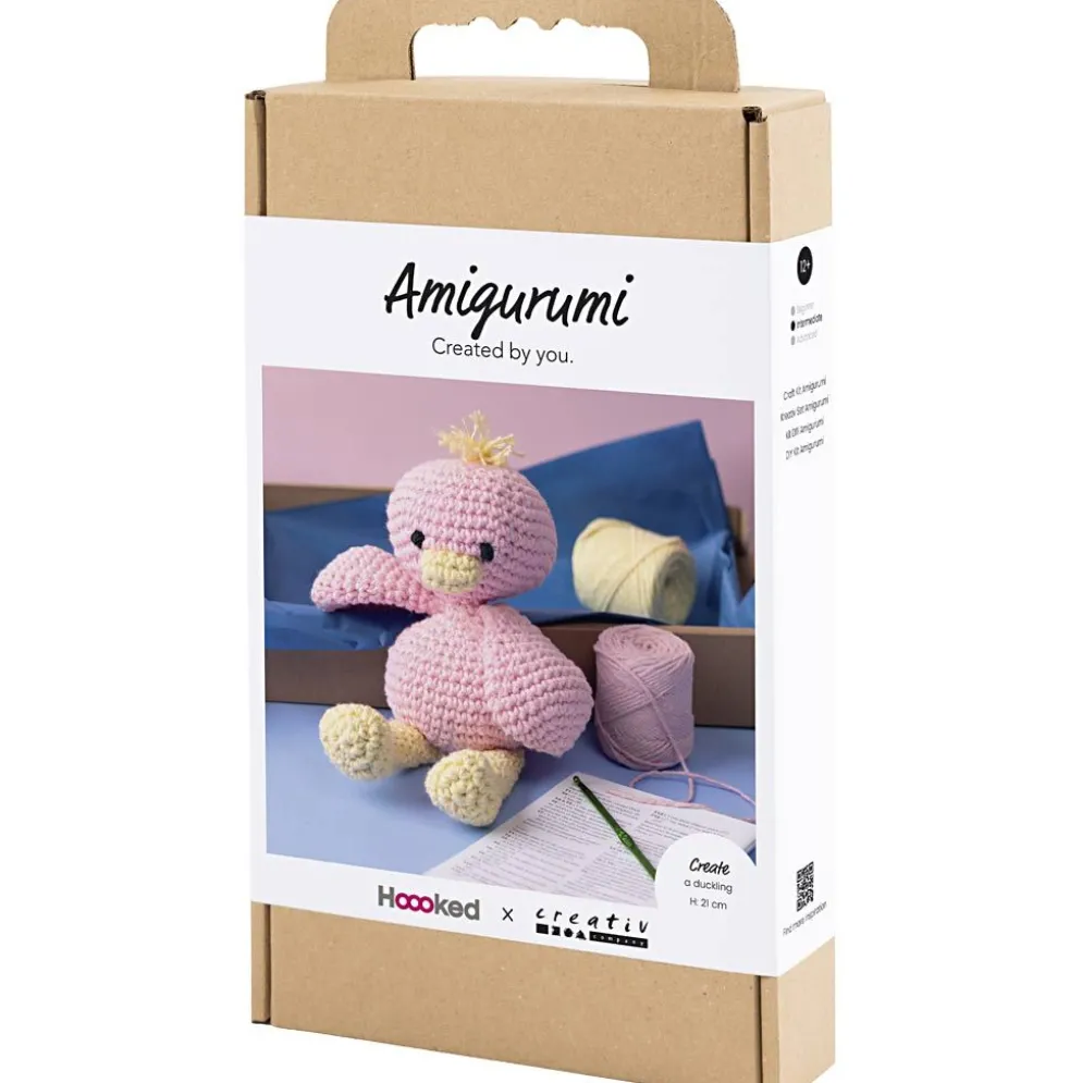 DIY Kit Amigurumi , Anka, ljusrosa, ljusgul, 1 förp.