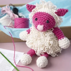 DIY Kit Amigurumi , Får, rosa, off white, 1 förp.