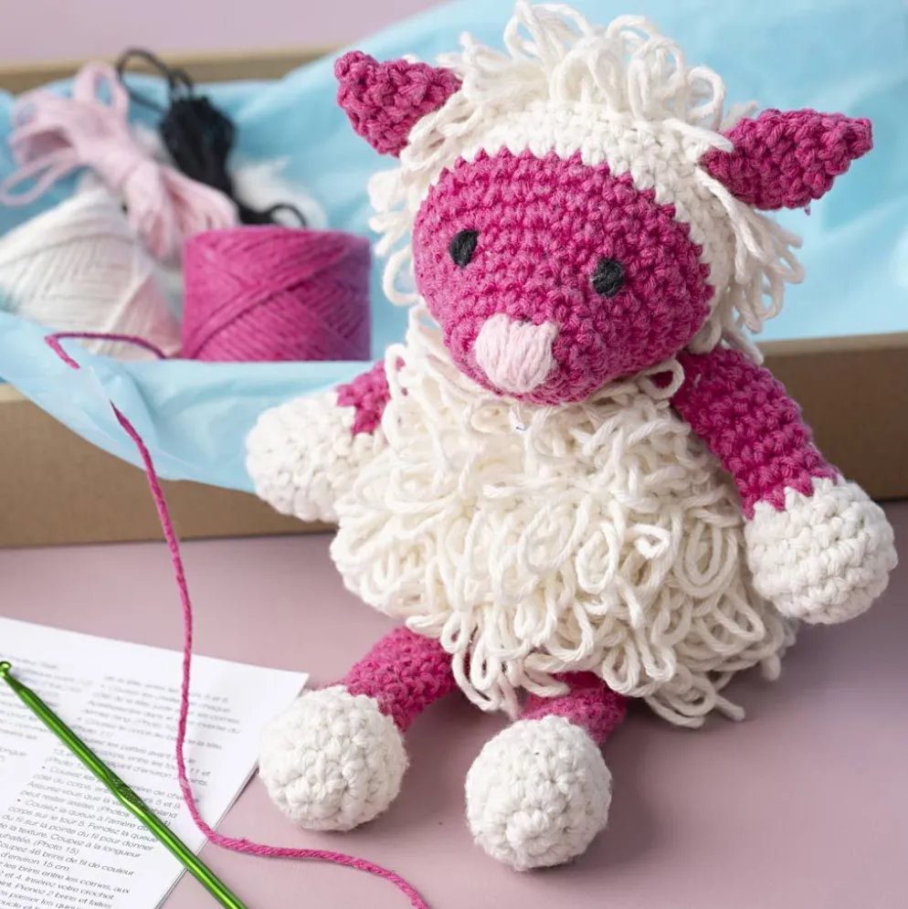 DIY Kit Amigurumi , Får, rosa, off white, 1 förp.