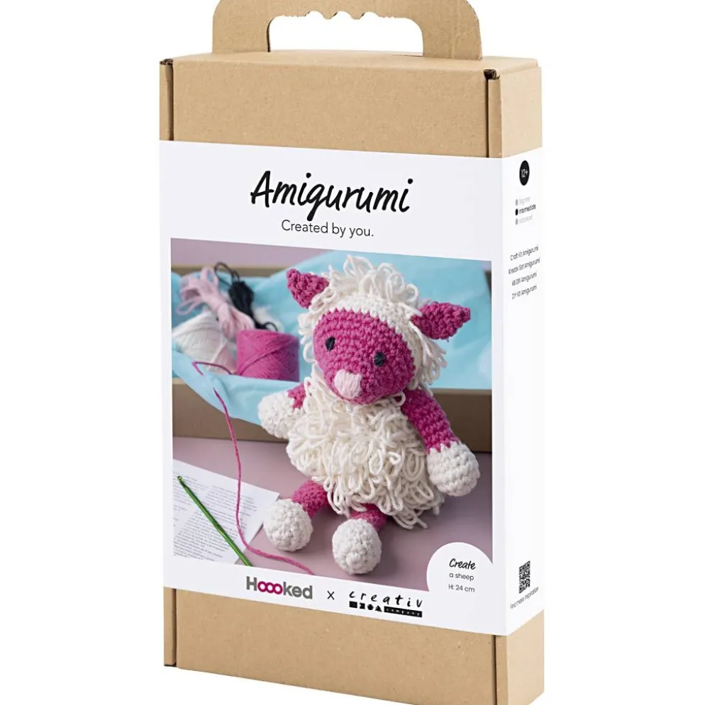 DIY Kit Amigurumi , Får, rosa, off white, 1 förp.