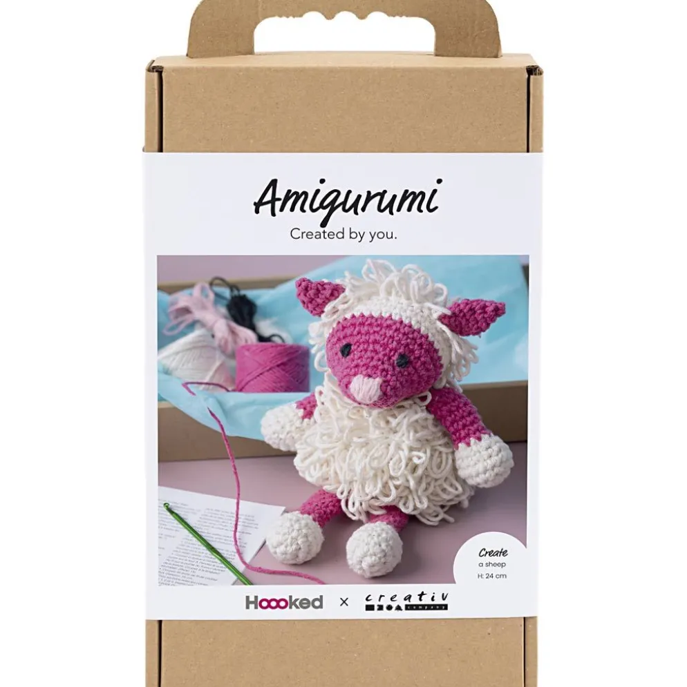 DIY Kit Amigurumi , Får, rosa, off white, 1 förp.