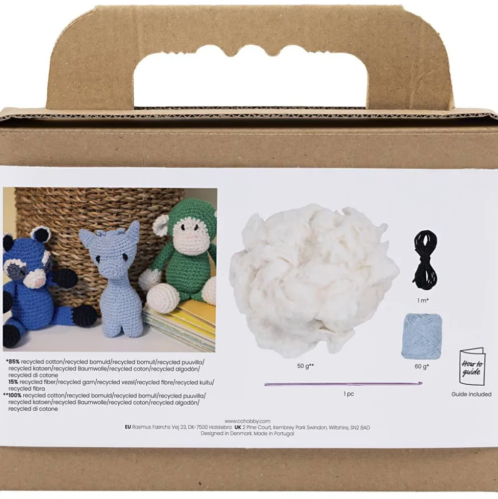 DIY Kit Amigurumi , Giraff, ljusblå, 1 förp.