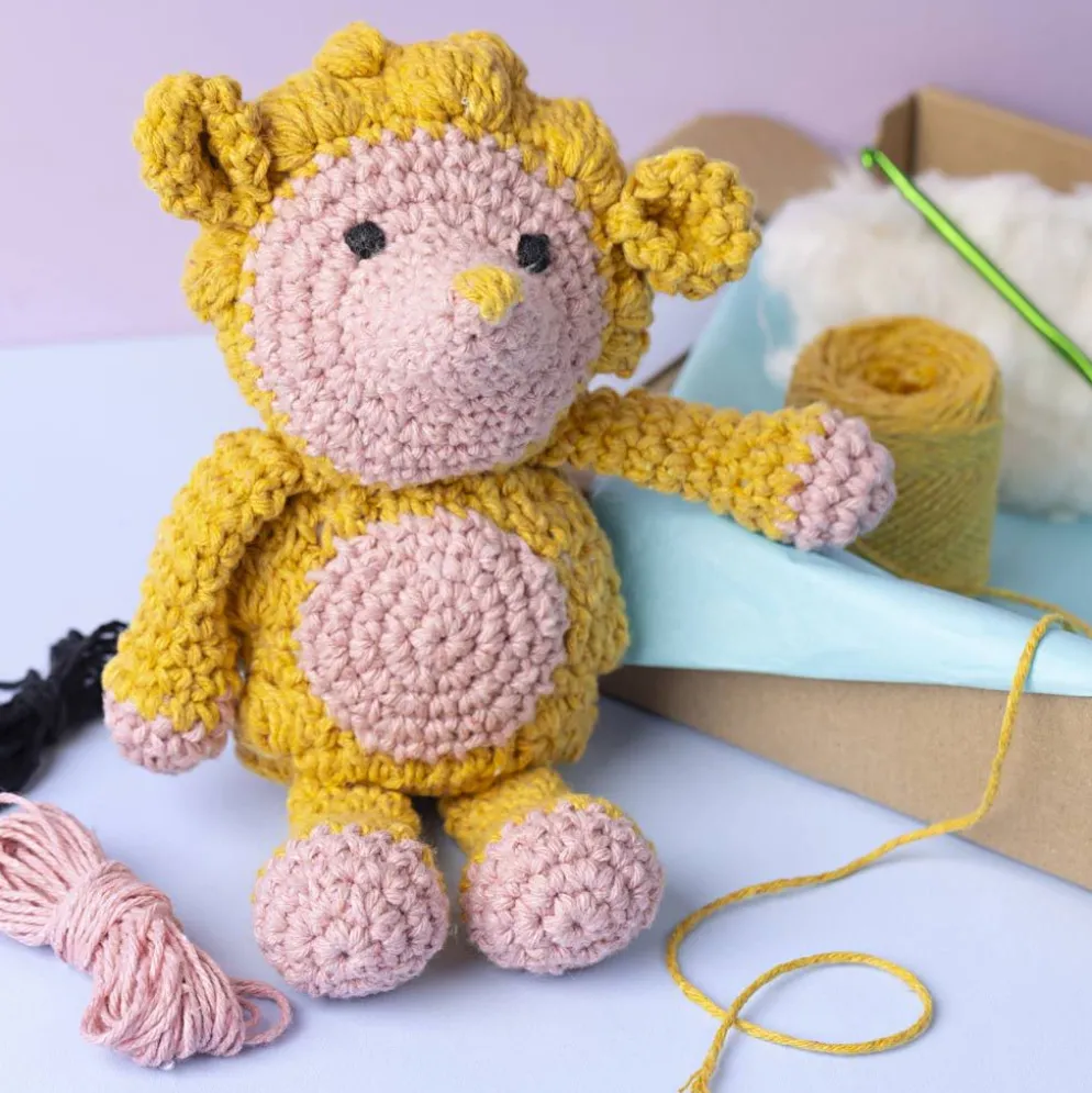 DIY Kit Amigurumi , Igelkott, ljusrosa, varm gul, 1 förp.