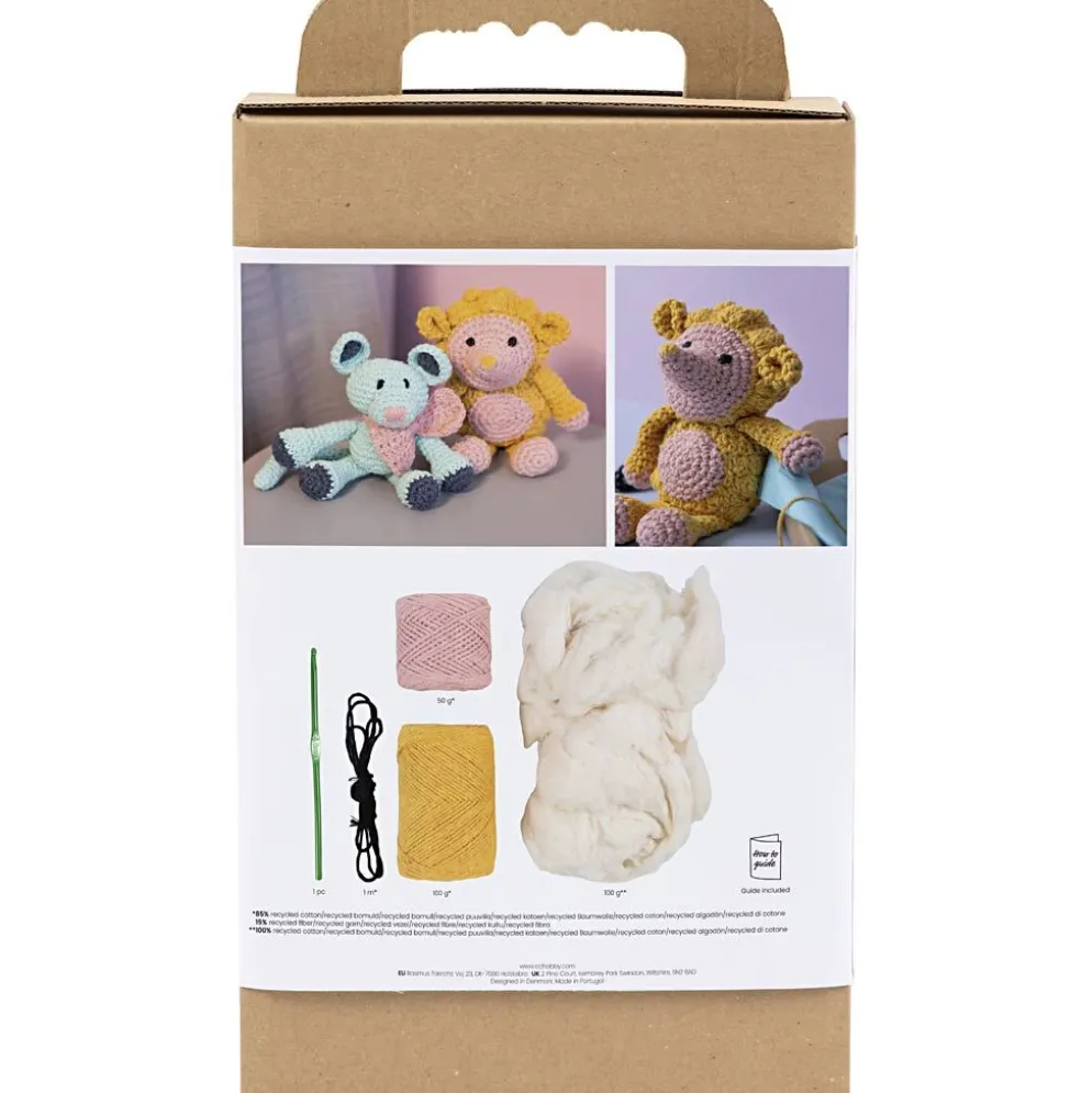 DIY Kit Amigurumi , Igelkott, ljusrosa, varm gul, 1 förp.