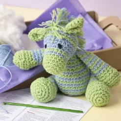 DIY Kit Amigurumi , Zebra , ljusblå, ljusgrön, 1 förp.