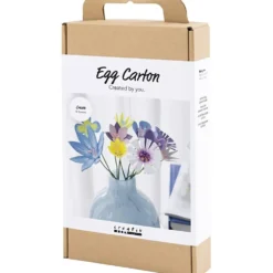 DIY Kit Blommor av Äggkartong, pastellfärger, 1 förp.