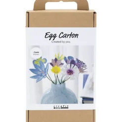 DIY Kit Blommor av Äggkartong, pastellfärger, 1 förp.