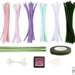 DIY Kit Blommor av Piprensare, Blommor, pastellfärger, 1 förp.