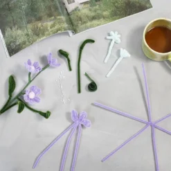 DIY Kit Blommor av Piprensare, Blommor, pastellfärger, 1 förp.