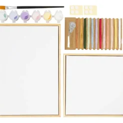 DIY Kit Broderi, Bilder, pastellfärger, 1 förp.