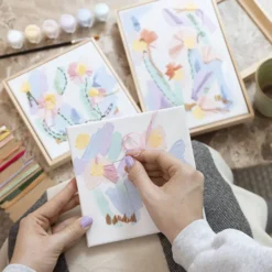 DIY Kit Broderi, Bilder, pastellfärger, 1 förp.