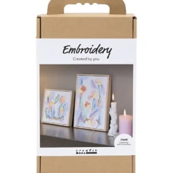 DIY Kit Broderi, Bilder, pastellfärger, 1 förp.